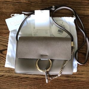Chloé Small Motty Grey Faye Shoulder Bag